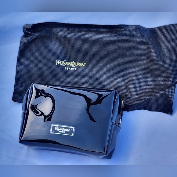 Yves Saint Laurent YSL Black Cosmetic Pouch With Dust Bag NEW - Picture 1 of 9